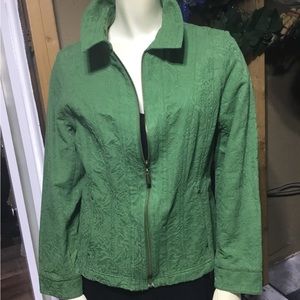 Coldwater Creek Green Zipper Blazer